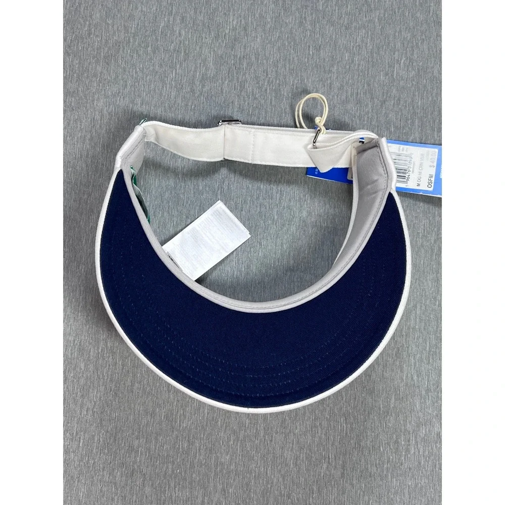 Adidas Originals Golf Visor White Navy Trefoil Logo High Crown JJ3820 OSFM NEW